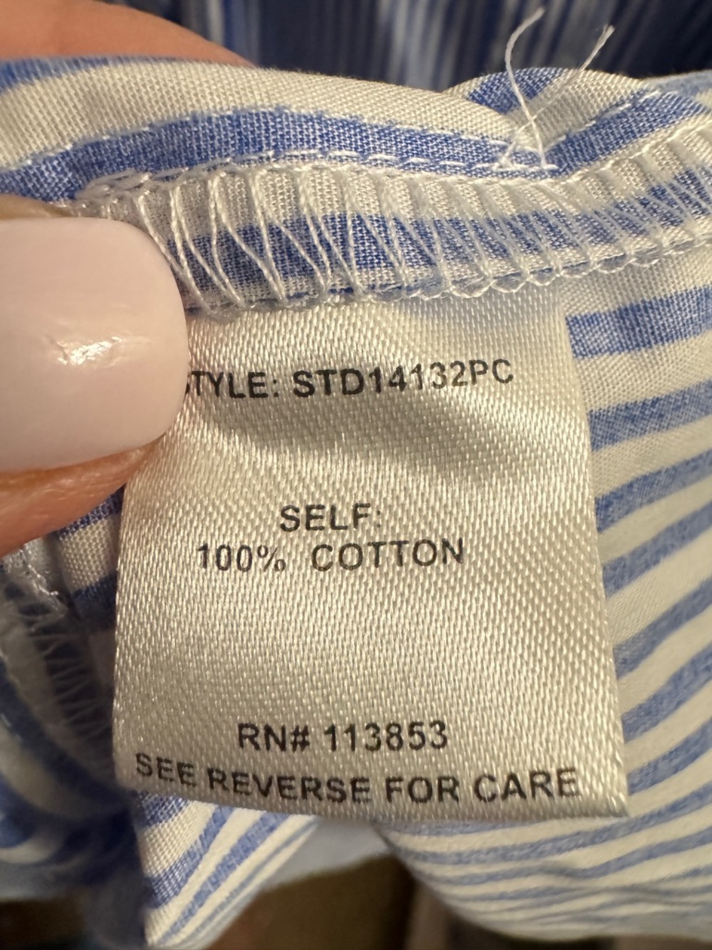 Sugarlips Blue and White Striped Midi Dress NWOT Coastal Preppy Classic Cotton - Picture 10 of 14